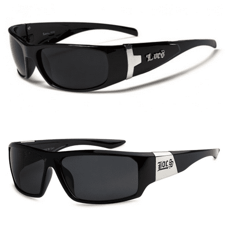 2 Pack NWT Gangster LOCS 1-Black 91058 & 1 Black 9030 Sunglasses | Hardcore FREE SHIPPING