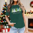 thumbnail image 2 of Bibifish Womens Tshirts Simple Christmas Tree Print T Shirts Soft Smooth Crewneck Short-Sleeve Tshirts Summer Daily Holiday Party Trendy Tees, 2 of 4