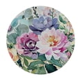 thumbnail image 4 of WYYP Flowers Watercolor Painting Round Tablecloth Waterproof Resistant Fabric 100% Polyester Fiber White, 4 of 8