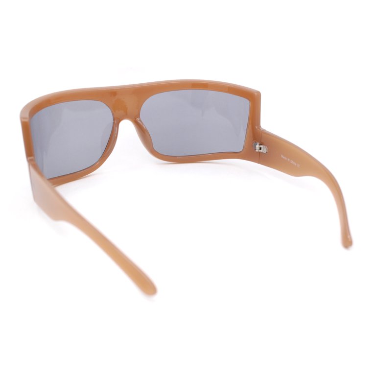 Flat Top Oversized Wrap Curved Lens Plastic Retro Sporty  display picture 3