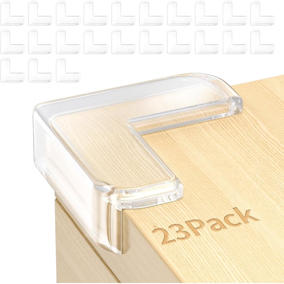23 Pack Corner Protector for Baby, Table Protectors, Clear Furniture Corner Guards & Edge Safety Bumpers Cushion to Cover Sharp Furniture & Table Edges (23 Count L Shape (Pack of 1))