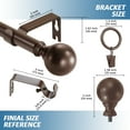 thumbnail image 5 of Urbanest Single Curtain Rod with 16 Clip Rings & Decorative Ball Finials – Classic Metal Window Drapery Rod Set, Heavy-Duty & Adjustable, 5/8" Diameter, 48" to 84", Oil-rubbed Bronze (ORB), 5 of 6