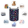 thumbnail image 4 of Zufioo Space Dinosaur Print Round Dirty Clothes Basket, Waterproof Standing Dirty Clothes Bag, Suitable for Home, Bathroom, Car Trunk-Small, 4 of 6