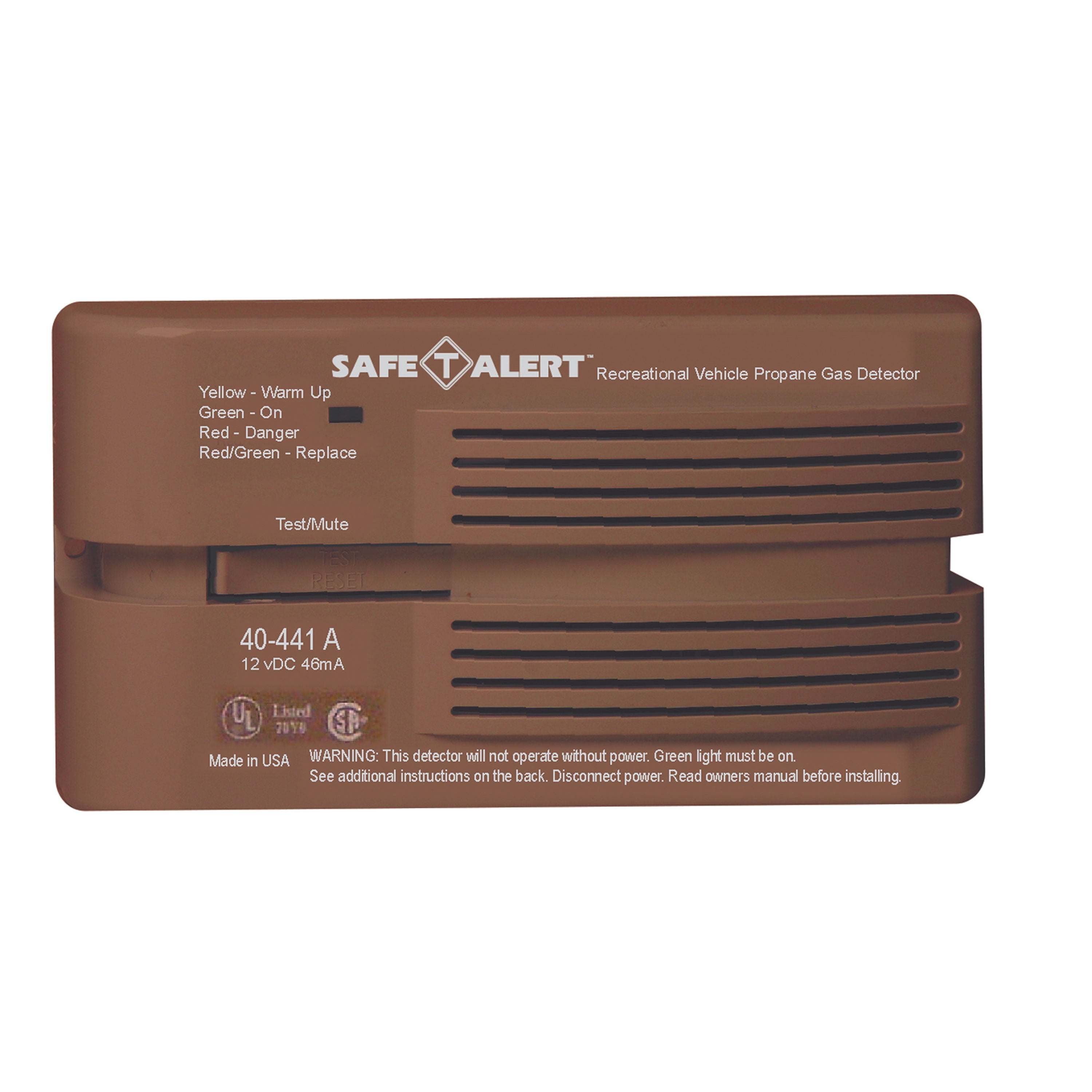 MTI Industries 40-441-P-BR Safe T Alert 40 Series Professional Propane/LP Gas Alarm - Surface