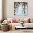 thumbnail image 5 of Pink Spring Floral Wall Art Painting on Canvas, Green Summer Botanical Flowers Canvas Art Home Prints Wall Art Framed Modern Artwork for Living Room Bedroom Wall Decor 20x20in, 5 of 9