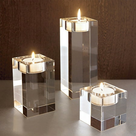 Valentine Table Decorations 7 SIZES Modern Elegant Crystal Candle Holders Tealight Stand Wedding Table Decor Christmas Decoration Christmas decor Gift Valentine's Day Decoration ()