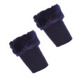 thumbnail image 2 of Qarigey 1 par de calentadores de piernas de piel, accesorio de ropa, funda de calcetín para niñas, al aire libre Medias azul marino, 2 of 6