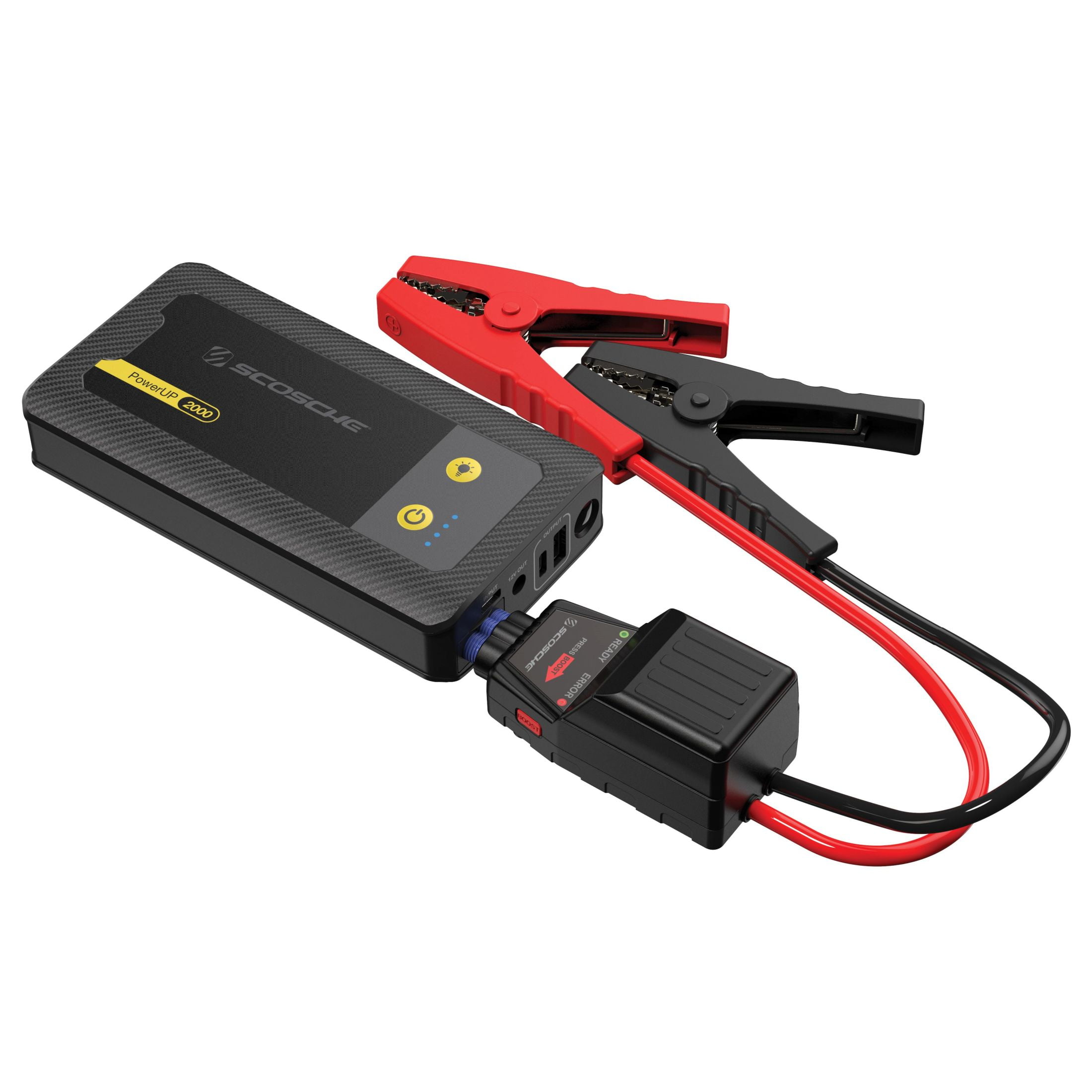Scosche PBJ2000 PowerUp 2000 Amp Emergency Jump Starter with Built-In Power Bank and Flashlight