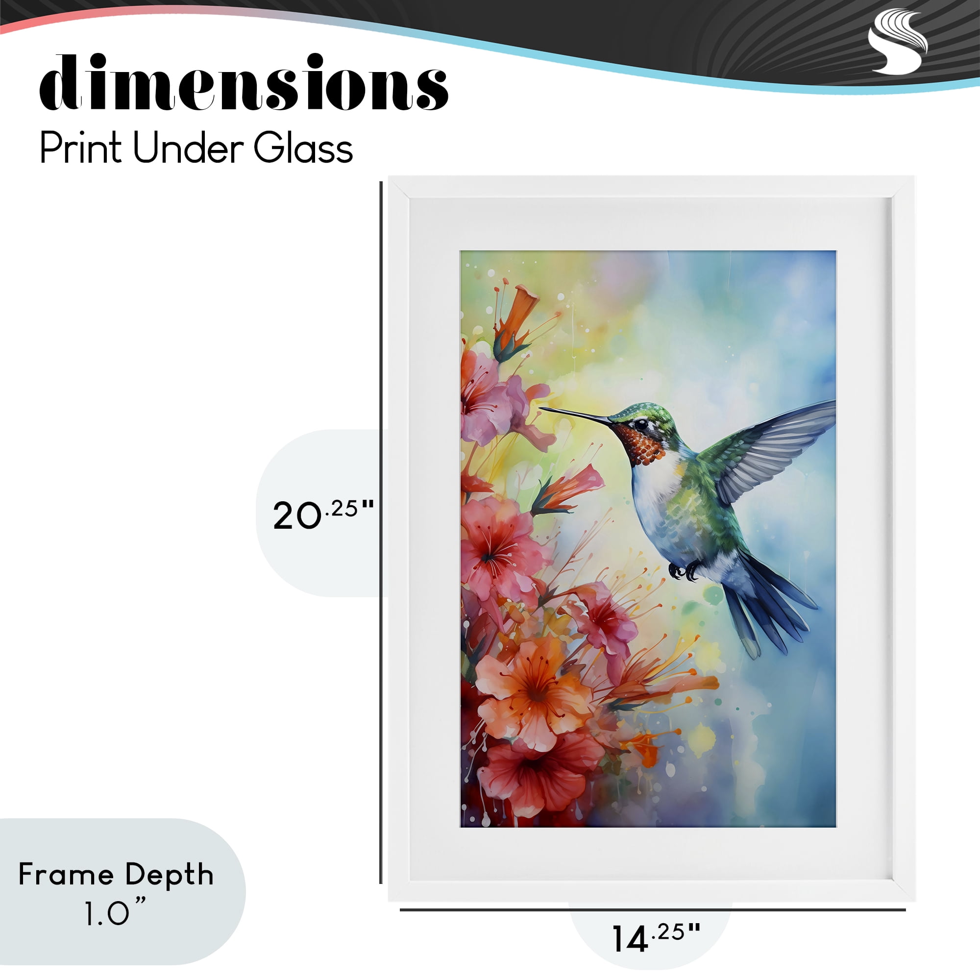 Stupell Industries Hummingbird Hibiscus Serenade White Framed Print Under Glass, design by Creative Studio