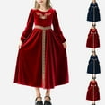 thumbnail image 6 of SERTG Girls Medieval Court Halloween Garb 2-Piece Long Sleeve Dress with Sash Pretend Play Regal Outfit for Kids 5-12 Years(Red,5 Years), 6 of 6