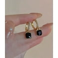 thumbnail image 4 of 3.00Ct Cushion Cut Simulated Black Diamond Wedding Women's Hoop Earrings 14K Yellow Gold Plated 925 Sterling Silver For Her, 4 of 4