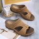 thumbnail image 4 of Sandalias de cuña Sandalias de vestir con punta abierta Zapatos de verano sin cordones para mujer (marrón 39), 4 of 9