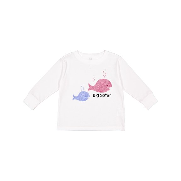 Inktastic Big Sister with Lil' Brother Girls Long Sleeve Toddler T-Shirt