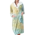 thumbnail image 1 of Jindong Robes en Peluche pour Femmes Robe de Nuit Décontractée et Confortable en Flanelle à Manches Longues Imprimée Colorée pour Femmes, 1 of 5