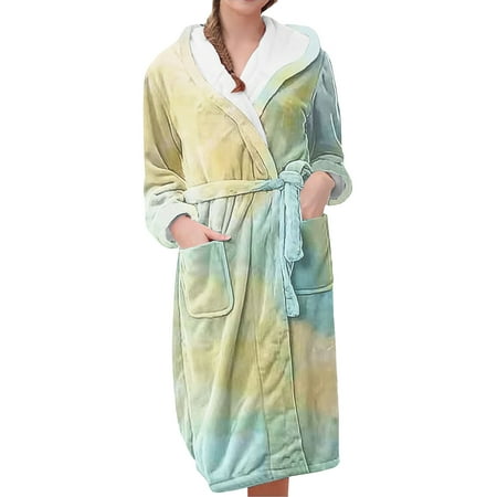 Long Sleeve Bathrobe for Women Fuzzy Women s Nightgowns & Sleepshirts Oversize Fitness Women s Robes House Womens Robe Sky Blue
