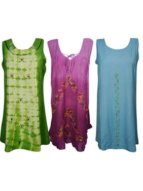 Mogul Womens Shift Dress Boho Chic Embroidered Sleeveless Gypsy Beach Wear S Wholesale Lot Of 3