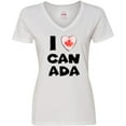 thumbnail image 3 of Inktastic I Love Canada Heart with Maple Leaf Women's V-Neck T-Shirt, 3 of 5