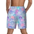 thumbnail image 2 of Lsque Mens Swim Trunks Watercolor Sea Shells 1 Pattern - Bathing Suit Compression Liner - Beach Swim Shorts Swimwear - (S-3XL) - Stretch Quick Dry -3X-Large, 2 of 9