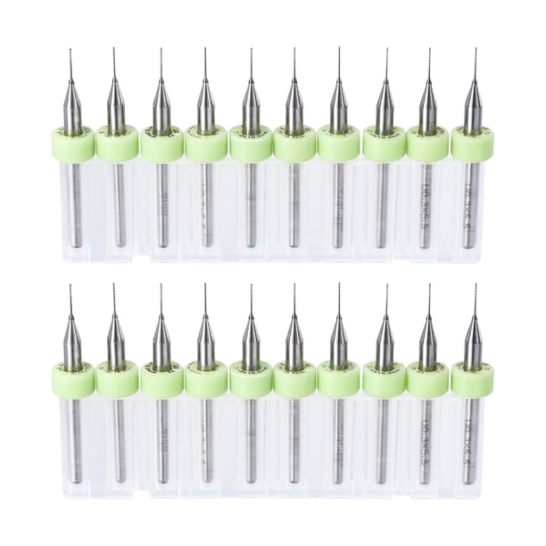 Brocas PCB Únicas Bargains Carburo de Tungsteno Joyería CNC Grabado Circuito Placa Micro Brocas 1/8" Vástago 2 Juegos 0.3mm