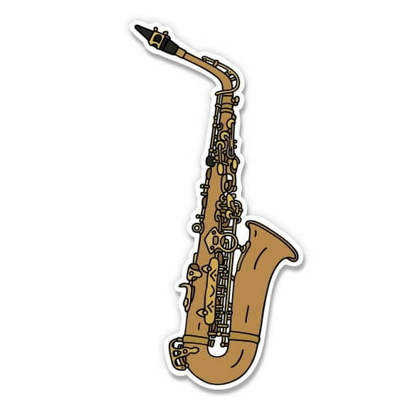 Saxophone - 3" Vinyl Sticker - For Car Laptop I-Pad Phone Helmet Hard Hat - Waterproof Decal