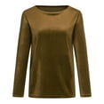 thumbnail image 4 of ABATAB Long Sleeve Pullover Tops for Women Warm Velvet Fall Shirts Solid Color Crew Neck Casual Tshirts Ladies Fall Outfits(X-Large,Gold), 4 of 7