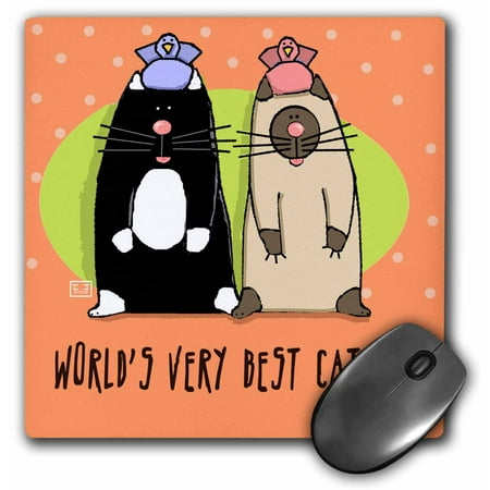 3dRose World s Best Cat Dad Cute Cartoon Kittens Pets Animals , Mouse Pad, 8 by 8 (The Best Mouse Pad)