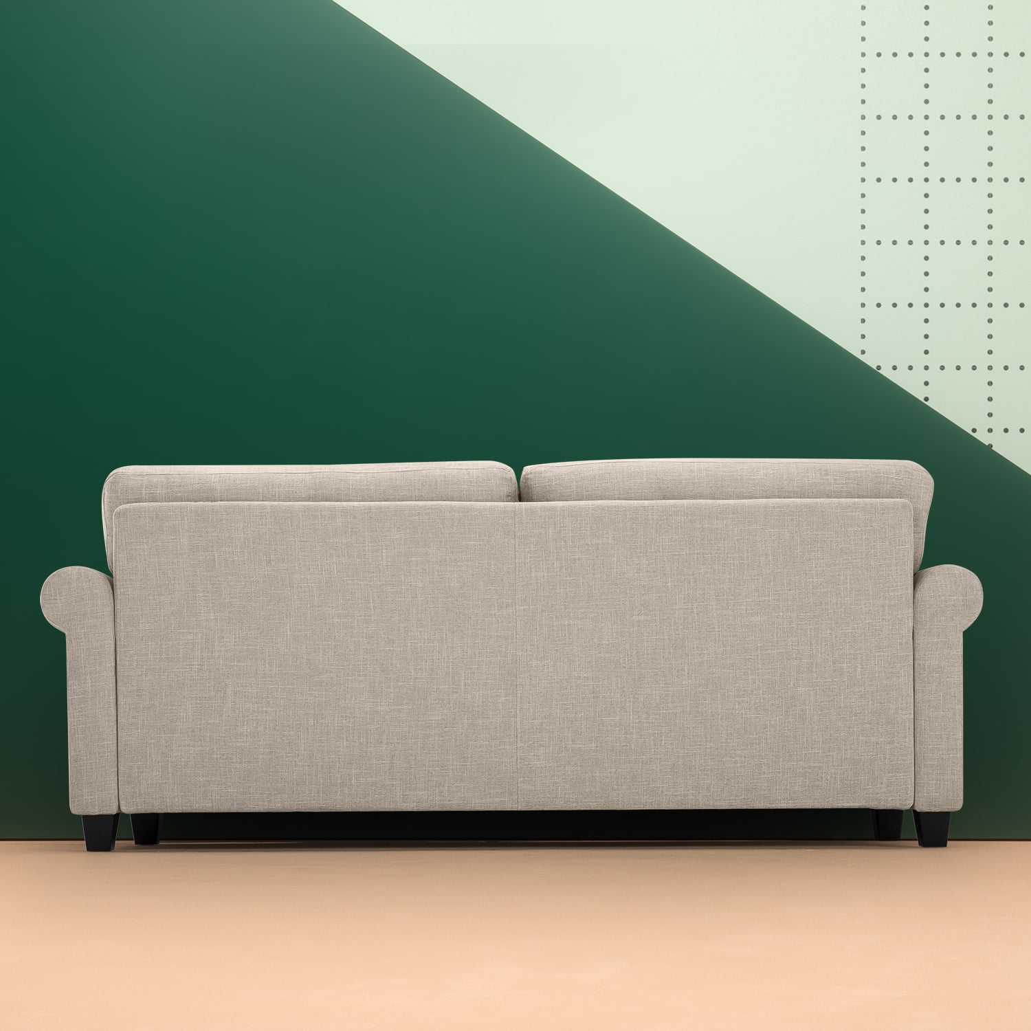 Woven Paths  77" Josh Sofa Couch, Beige Fabric
