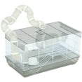 thumbnail image 2 of PawHut 23" Hamster Cage, Gerbil Cage w/ Tubes Tunnels, Exercise Wheel, Gray, 2 of 9
