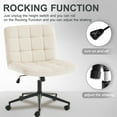 thumbnail image 5 of SESSLIFE Armless Office Chair with Wheels, Ergonomic Wide Seat Linen Desk Chair, Back Adjustable Modern Accent Chair for Home Office, Beige, 5 of 9