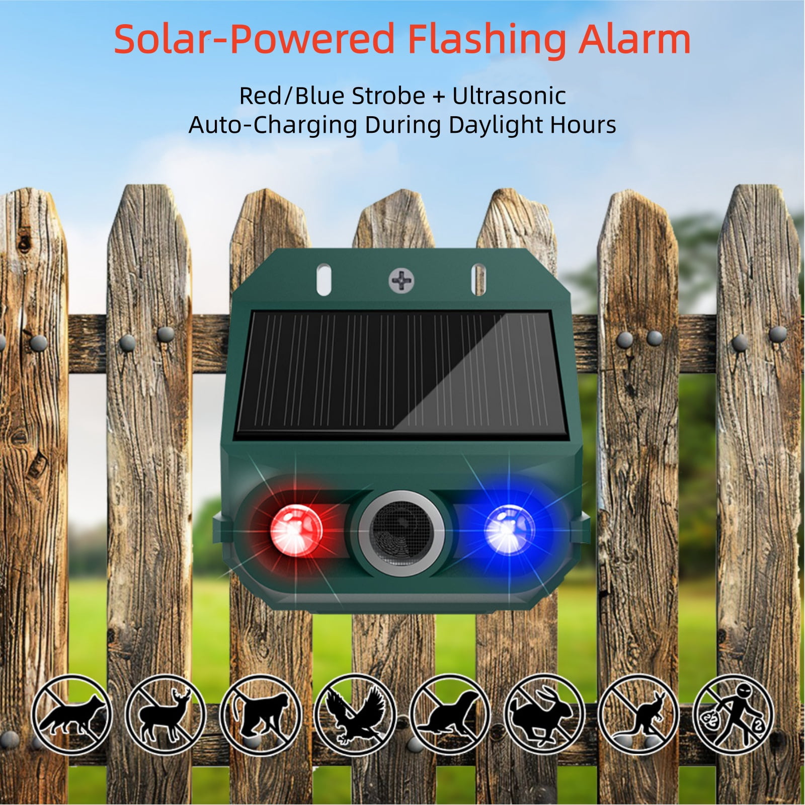 JahyElec Solar Nocturnal Animal Repeller,4Pack Deer Repeller Devices with Red and blue light Cat Skunk Repellent for Yard Waterproof Wild Nocturnal Animals, Wolf Hawk Coyote Fox Raccoon Snake Rabbit