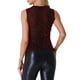 thumbnail image 3 of INSPIRAR CHIC Top de Brillo para Mujeres con Ribete a Rayas, Transparente, para Fiesta, Sin Mangas, Rojo Negro M, 3 of 6