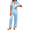 Light Blue, variant on EKOUAER Silk Pajamas for Women Set Satin Short Sleeve Pajama Set Button Silky Pjs 2 Piece