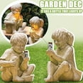 thumbnail image 5 of FNNMNNR Garden Statue Boy and Girl Holding Solar Firefly Jar Figure Sculpture for Garden Yard Outdoor Decoration, 5 of 7