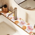 thumbnail image 2 of Yayeee Faucet Mat for Kitchen Sink 14.7" Diatomite Long Splash Guard Pad, Floral Orange, 2 Pack, 2 of 7