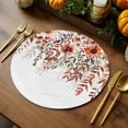 thumbnail image 2 of Fall Orange Floral Round Braided Placemats Set of 4, Flower Leaf Heat Insulation Place Mats Washable Non-Slip Table Mats for Kitchen Dining Party, 13 Inches, 2 of 9