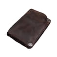 thumbnail image 4 of Cartera para hombre con bolsillo para dinero y cremallera, regalo de cumpleaños, monedero delgado y arrugado. Marrón oscuro, 4 of 8