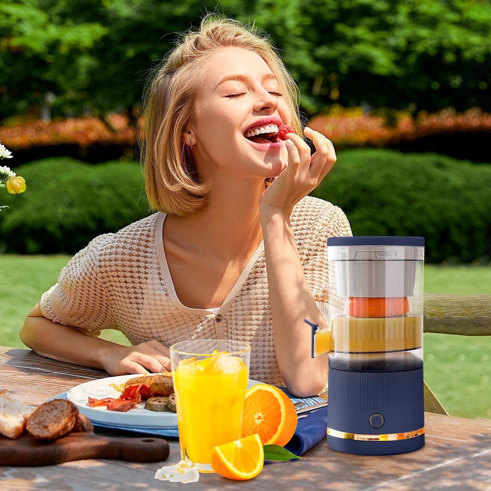 Automatic Rechargeable Electric Juicer Machine, Portable USB Fruit And Vegetable Blender Extractor For Orange Apple Juice Making, Easy Clean Kitchen Beverage Preparation Juicer