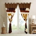 thumbnail image 4 of Brown Cowhide 30%-50% Blackout Curtains Wild Animal Skin Curtains & Drapes 2 Panels 52"Wx84"L,Farm Animals Hide Curtains Bull Cattle Cow Print Patchwork Hair Western Room Decor, 4 of 6