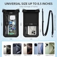 thumbnail image 6 of Waterproof Phone Pouch, Double Pocket Floating Case, IPX8 Waterproof up to 8.5 Inches, Beach Vacation Essentials, Compatible with iPhone 16, 15, 14 Pro Max, Galaxy S25, S24, and More (Black), 6 of 8