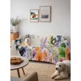 thumbnail image 6 of Pink Orange Flowers Couch Cover, Spring Floral Rooster Farmhouse Sofa Cover Blanket for Loveseat Couches, Sectional Sofa Slipcover Furniture Protector for Living Room Bedroom 71''x118'', 6 of 9