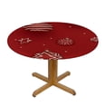 thumbnail image 3 of Christmas Round Tablecloth with Elastic Fitted Tablecloth, 3 of 8