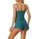 thumbnail image 3 of Conjuntos de pijama para mujeres INSPIRE CHIC, camisetas de punto con pantalones cortos, 2 piezas, ropa de dormir, verde lago, 3 of 6