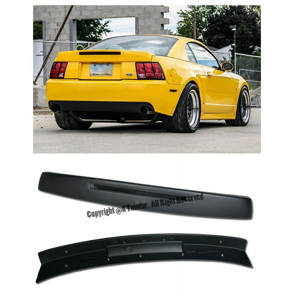 For 99-04 Ford Mustang Cobra Style FiberGlass Rear Trunk Lid Spoiler Wing Lip W/ Brake Light Insert