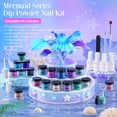 thumbnail image 4 of AZUREBEAUTY 31 Pcs Dip Powder Nail Kit Starter 20 Colors Glitter Nude Green Mermaid Serie Dip Powders Liquid Set with Base Top Coat Activator French Nails Art Manicure DIY Salon Christmas Gift, 4 of 8