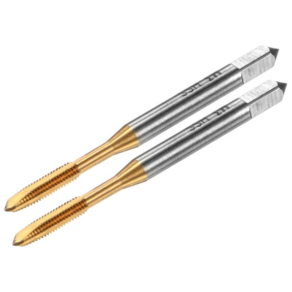 Uxcell 2-Pack M3x0.5mm Metric Thread Tap, HSS Titanium Coated 51mm Length Straight Flute Right Hand Thread Screw Tapping Tool