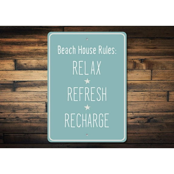 Beach Relax Novelty Decor, Metal Wall Sign - 10x14 Inches