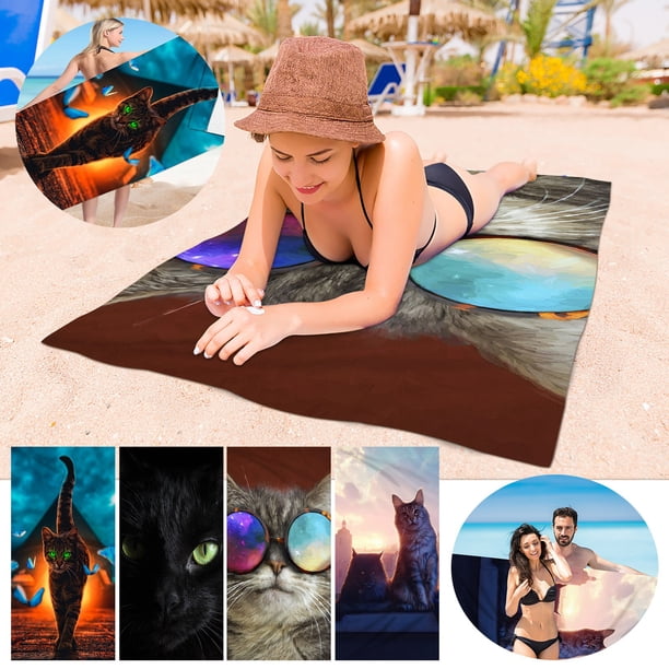 Xihbxyly Toalla de Playa de Microfibra, Ultraligera, Resistente a La Arena, de Secado Rápido y Compacta, Ideal para Viajes, Piscina y Playa, 76 X 152 Cm, Multiusos.