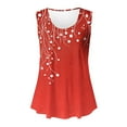 thumbnail image 4 of Sentmoon Tenues d'Été pour Femmes Débardeurs Col Rond pour Femmes Coupe Ample Imprimé Vignes Sans Manches T-Shirts Basiques Tendance 2025 pour Week-End Brunch Rouge S, 4 of 5