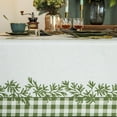 thumbnail image 4 of Rustic Tablecloth Classic Plant Leaf Printed Linen Fabric Table Cover Farmhouse Decoration 60x102 inches Rectangle/Oblong Ivory/OliveGreen for Kitchen Dining, 4 of 6