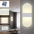 thumbnail image 7 of LNGOOR 6W Modern LED Wall Light Up Down Lamp Sconce Spot Lighting Home Bedroom Fixture Warm Light 8.7*4.3 Inch Rounded White, 7 of 7